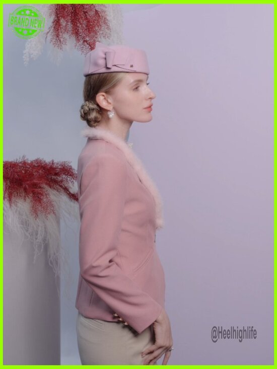 Wool Beret Hat with Bow Adjustable Fit for Women Wedding Tea Party